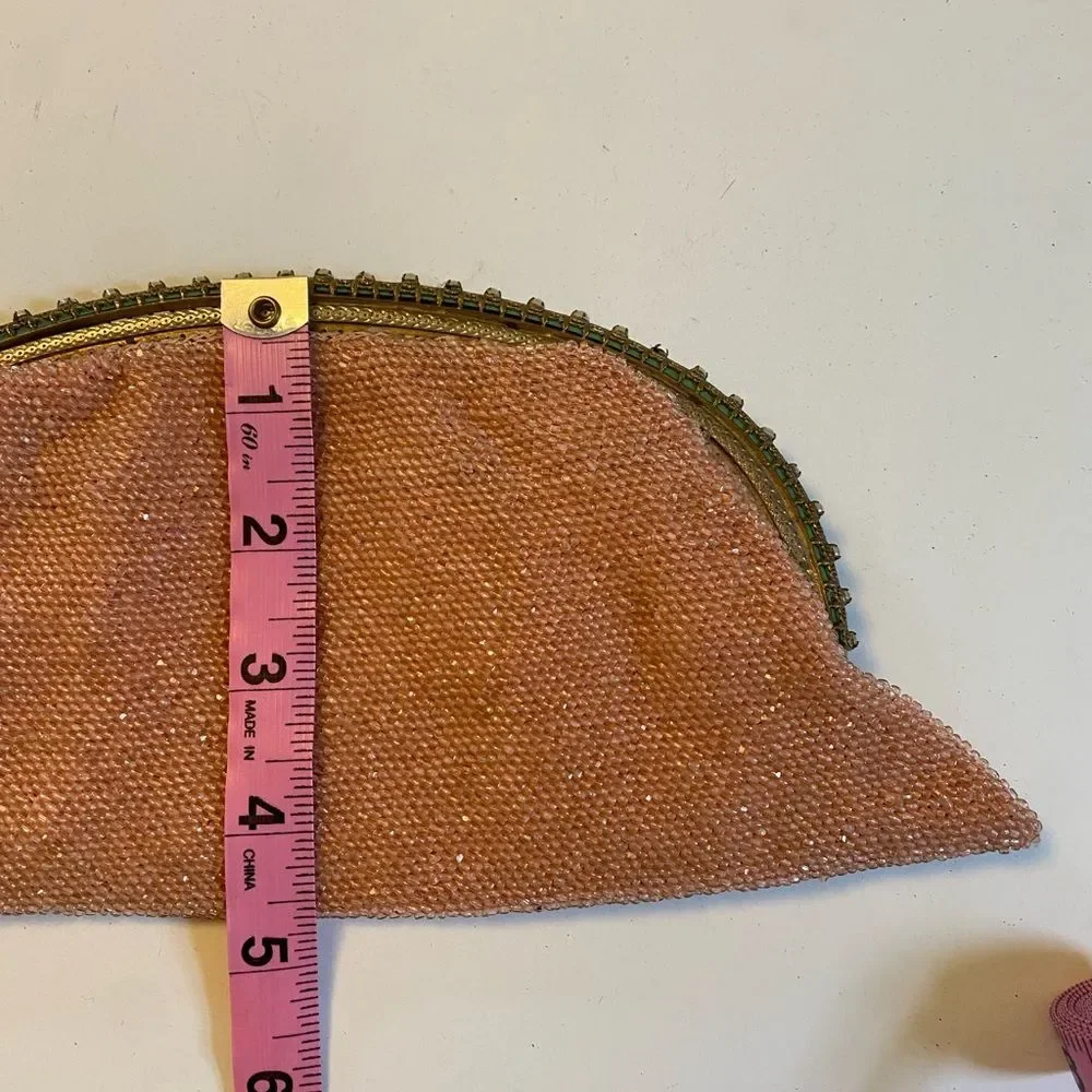 Vintage Beaded Pink Clutch